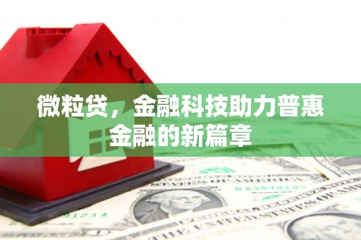 宣威微粒贷，金融科技助力普惠金融的新篇章
