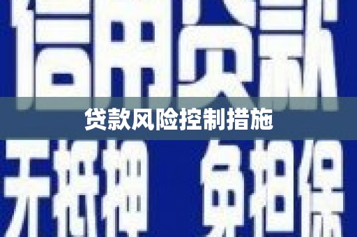 宣威贷款风险控制措施