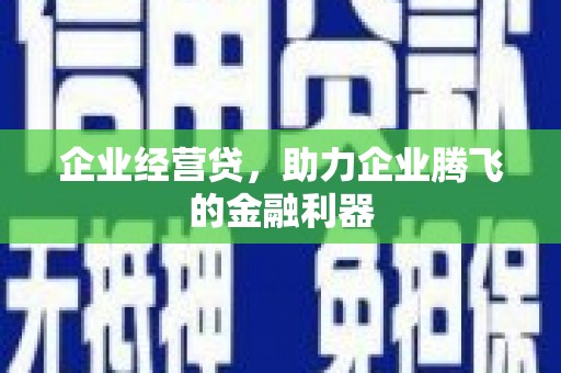 宣威企业经营贷，助力企业腾飞的金融利器