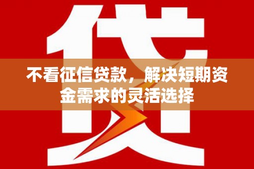 宣威不看征信贷款，解决短期资金需求的灵活选择