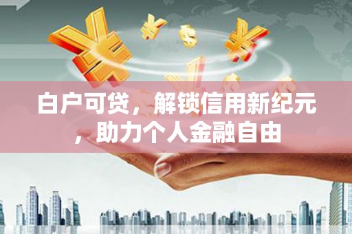 宣威白户可贷，解锁信用新纪元，助力个人金融自由