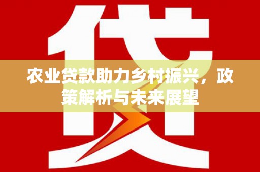 宣威农业贷款助力乡村振兴，政策解析与未来展望