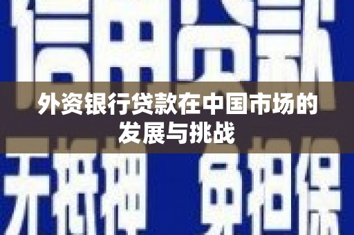 宣威外资银行贷款在中国市场的发展与挑战