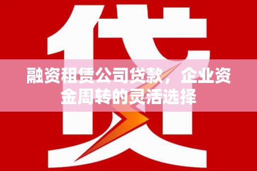 宣威融资租赁公司贷款，企业资金周转的灵活选择