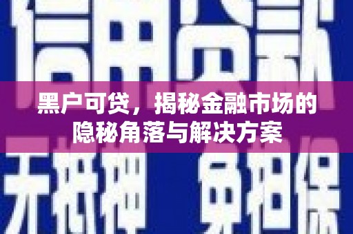 宣威黑户可贷，揭秘金融市场的隐秘角落与解决方案