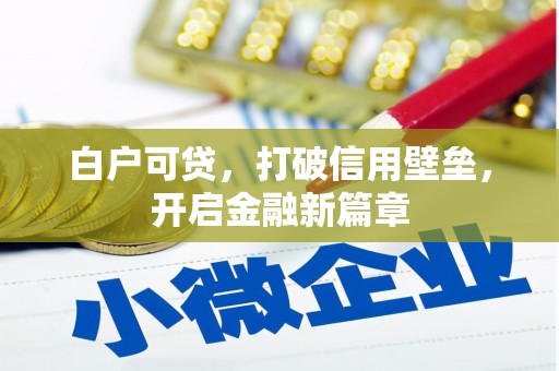 宣威白户可贷，打破信用壁垒，开启金融新篇章