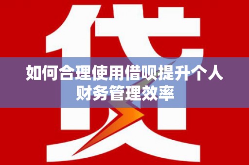 宣威如何合理使用借呗提升个人财务管理效率