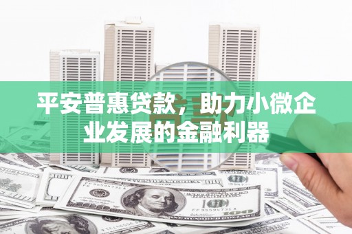宣威平安普惠贷款，助力小微企业发展的金融利器