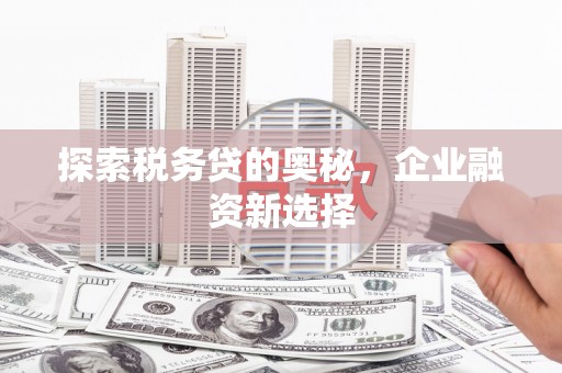 宣威探索税务贷的奥秘，企业融资新选择