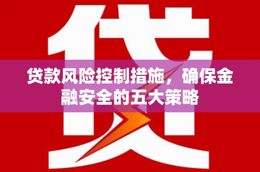 宣威贷款风险控制措施，确保金融安全的五大策略