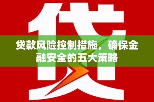 宣威贷款风险控制措施，确保金融安全的五大策略