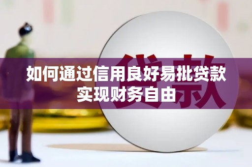 宣威如何通过信用良好易批贷款实现财务自由