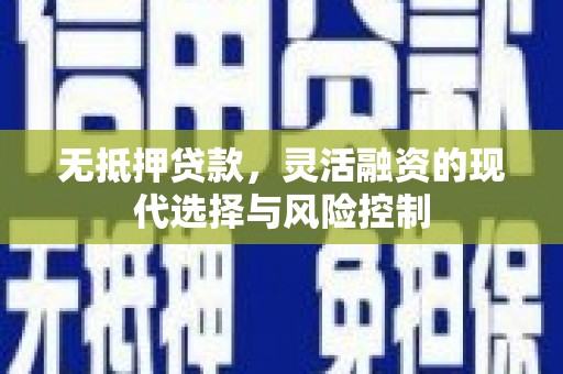 宣威无抵押贷款，灵活融资的现代选择与风险控制