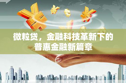 宣威微粒贷，金融科技革新下的普惠金融新篇章