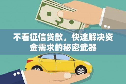 宣威不看征信贷款，快速解决资金需求的秘密武器