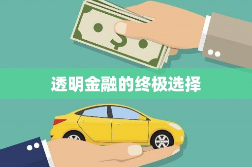 宣威透明金融的终极选择