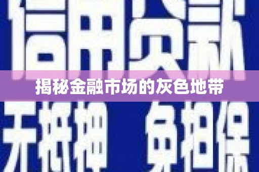 宣威揭秘金融市场的灰色地带