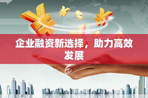 宣威企业融资新选择，助力高效发展
